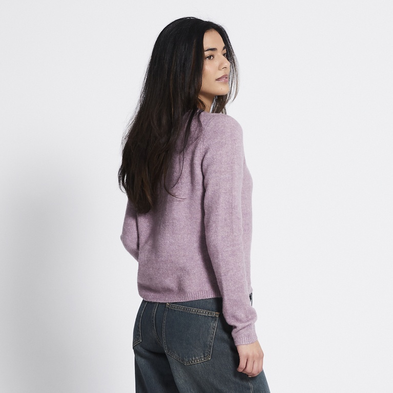 Basic knit cardigan "Audrey" Heather Pink
